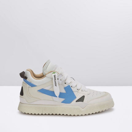 Men's Off White Men Mid -Top Sponge Sneaker In White Light Blue