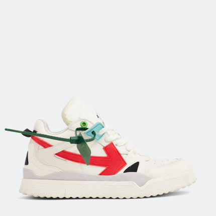 Men's Off White Men Mid -Top Sponge Sneaker In White Red