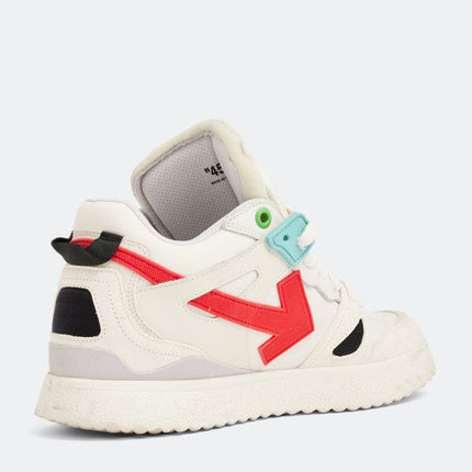 Men's Off White Men Mid -Top Sponge Sneaker In White Red
