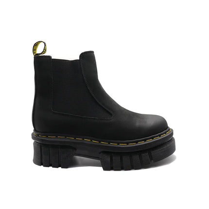 Meral Durable Cowhide Leather Matte Goodyear Welt Thick-Soled Black Boots