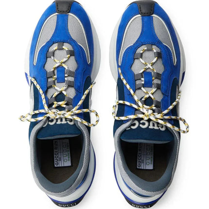 Men's Gucci Run Lace-Up Blue Sneakers