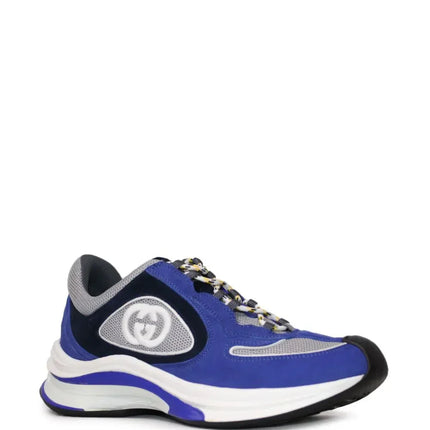 Men's Gucci Run Lace-Up Blue Sneakers