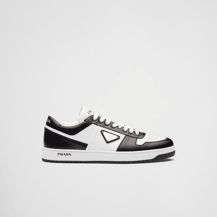 Prada Downtown Leather Black White Sneakers