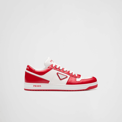 Prada Downtown Leather Lacquer Red Sneakers