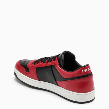 Prada Downtown Leather Red Black Sneakers