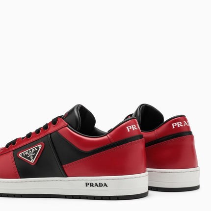 Prada Downtown Leather Red Black Sneakers