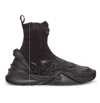 Men's Fendi Street Style Plain Sock Noir Sneakers
