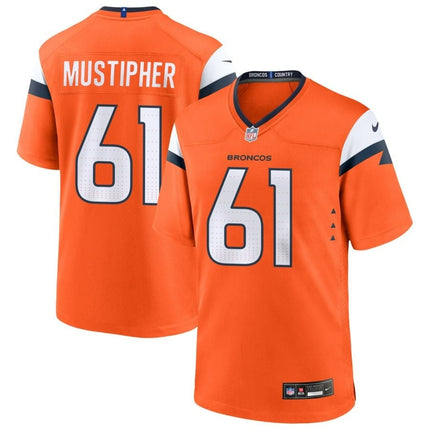 Sam Mustipher Denver Broncos 2024-2025 Orange Game Jersey