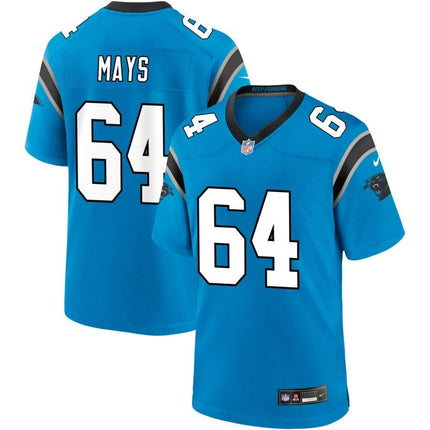 Cade Mays Carolina Panthers 2024-2025 Alternate Game Blue Jersey