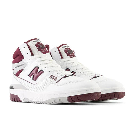 Men's New Balance 650R White Burgundy Shoes