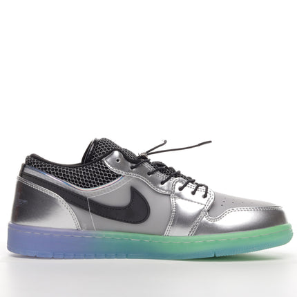 Men's Air Jordan 1 Metallic Silver Gradient Shoes