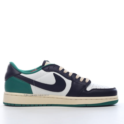 Men's Pk God Fragment Design x Travis Scott x Air Jordan 1 Retro Low Green Black White Shoes