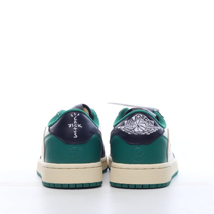 Men's Pk God Fragment Design x Travis Scott x Air Jordan 1 Retro Low Green Black White Shoes