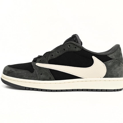 Men's Travis Scott x Air Jordan 1 Low Black Grey Low Shoes