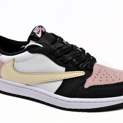 Men's Travis Scott x Air Jordan 1 Low Black Red Shoes
