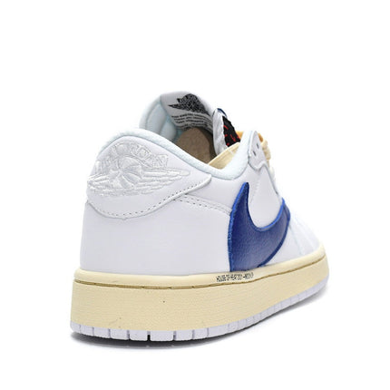 Men's Travis Scott x Air Jordan 1 Low White Blue Shoes