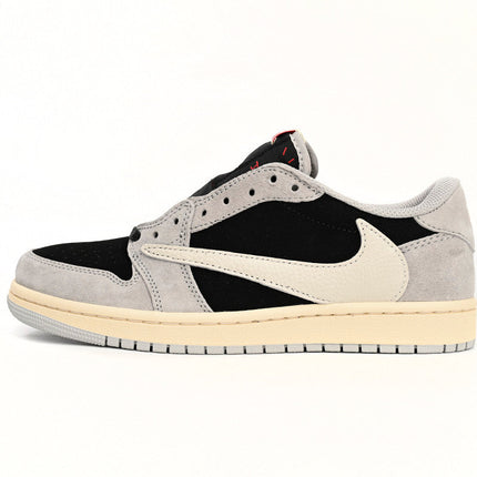 Men's Travis Scott x Air Jordan 1 Low White Grey Low Gang Shoes