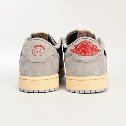Men's Travis Scott x Air Jordan 1 Low White Grey Low Gang Shoes