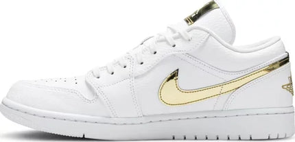 Men's Air Jordan 1 White Metallic Gold Shoes