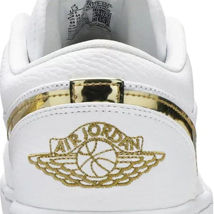 Men's Air Jordan 1 White Metallic Gold Shoes