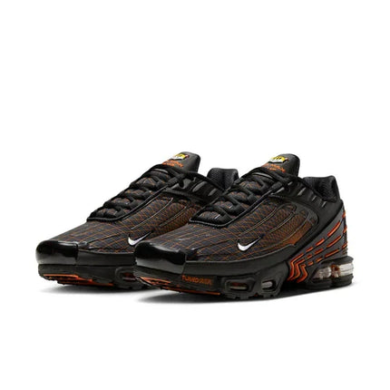 Men's Air Max Plus 3 Black Orange Spirograph Shoes