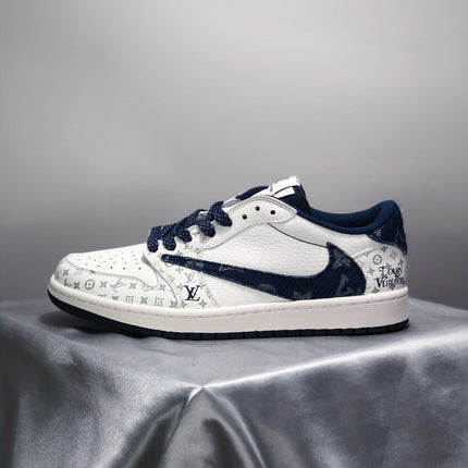 Men's Nike LV x Travis Scott x Air Jordan 1 Low Shoes