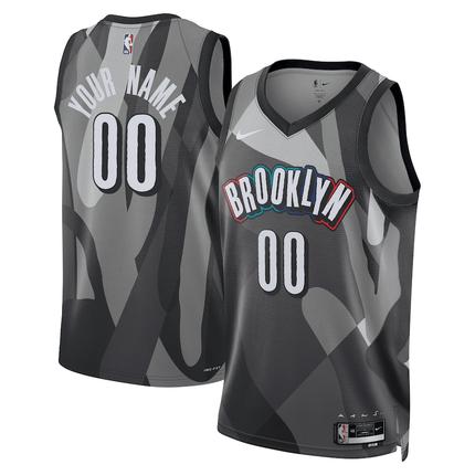 Custom Brooklyn Nets 2024-2025 City Edition Swingman Black Jersey