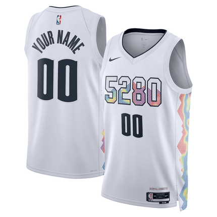 Custom Denver Nuggets 2024-2025 City Edition Swingman White Jersey