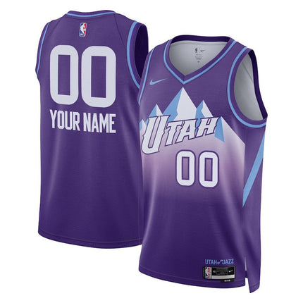 Custom Utah Jazz 2024-2025 City Edition Swingman Purple Jersey