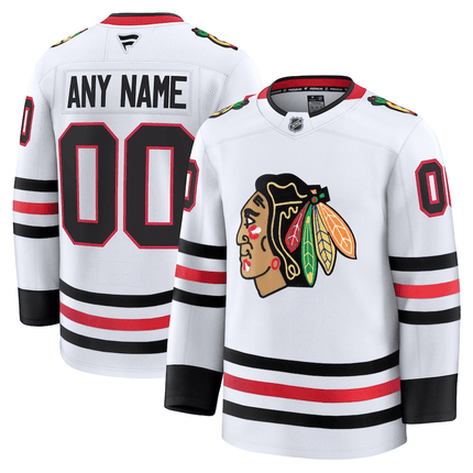 Custom Chicago Blackhawks 2024-2025 Away Breakaway White Jersey