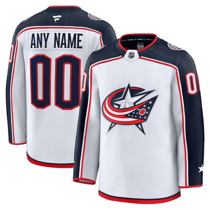 Custom Columbus Blue Jackets 2024-2025 Away Premium White Jersey