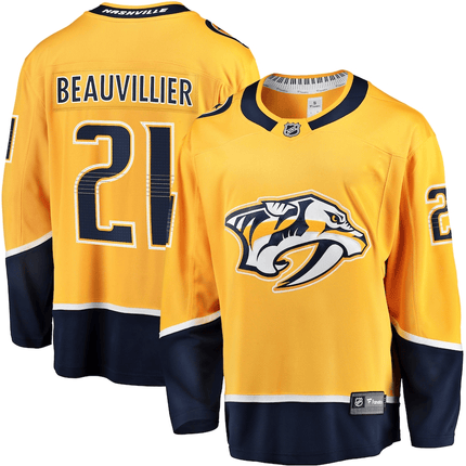 Anthony Beauvillier Nashville Predators 2024-2025 Home Premier Breakaway Gold Jersey