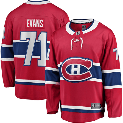 Jake Evans Montreal Canadiens 2024-2025 Home Breakaway Red Jersey