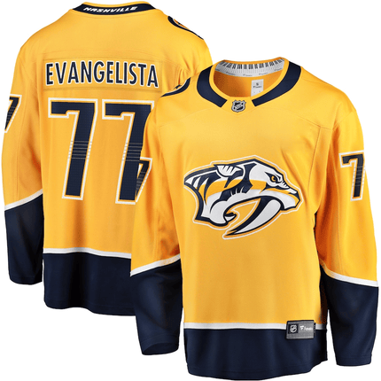 Luke Evangelista Nashville Predators 2024-2025 Home Premier Breakaway Gold Jersey