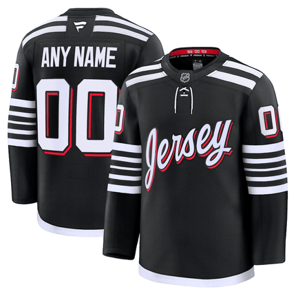 Custom New Jersey Devils 2024-2025 Alternate Premier Breakaway Black Jersey