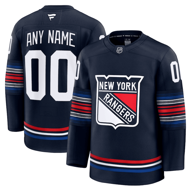 Custom New York Rangers 2024-2025 Alternate Premier Breakaway Navy Jersey