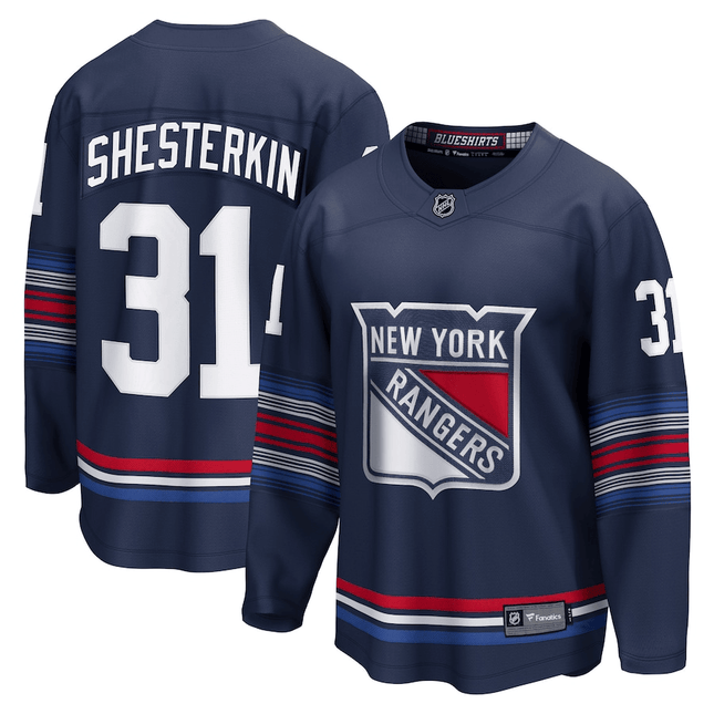Igor Shesterkin New York Rangers 2024-2025 Alternate Premier Breakaway Navy Jersey