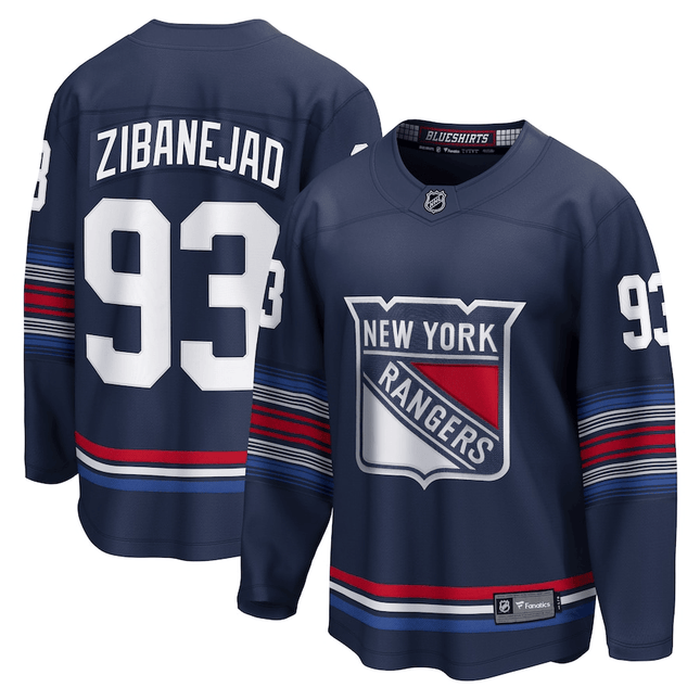 Mika Zibanejad New York Rangers 2024-2025 Alternate Premier Breakaway Navy Jersey