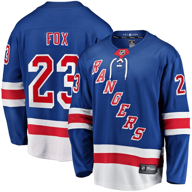 Adam Fox New York Rangers 2024-2025 Home Breakaway Blue Jersey