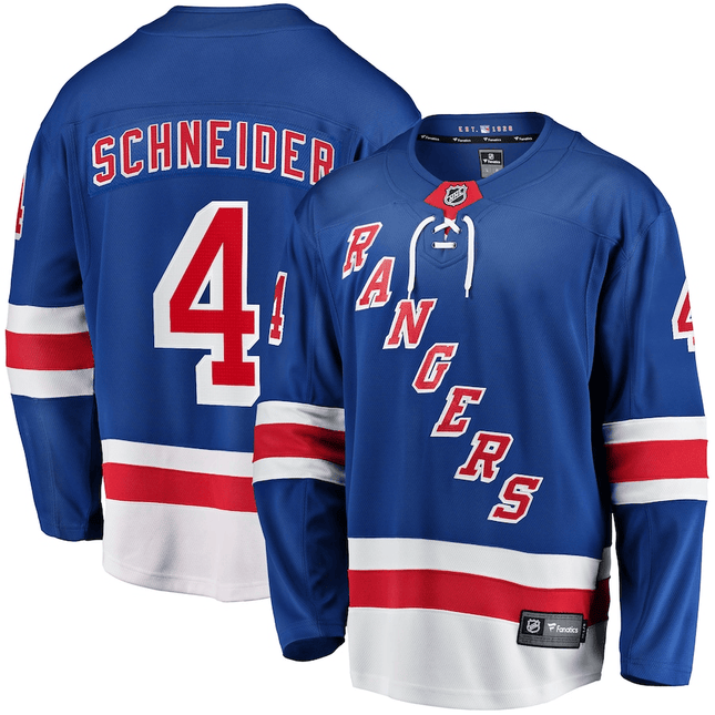 Braden Schneider New York Rangers 2024-2025 Home Breakaway Blue Jersey