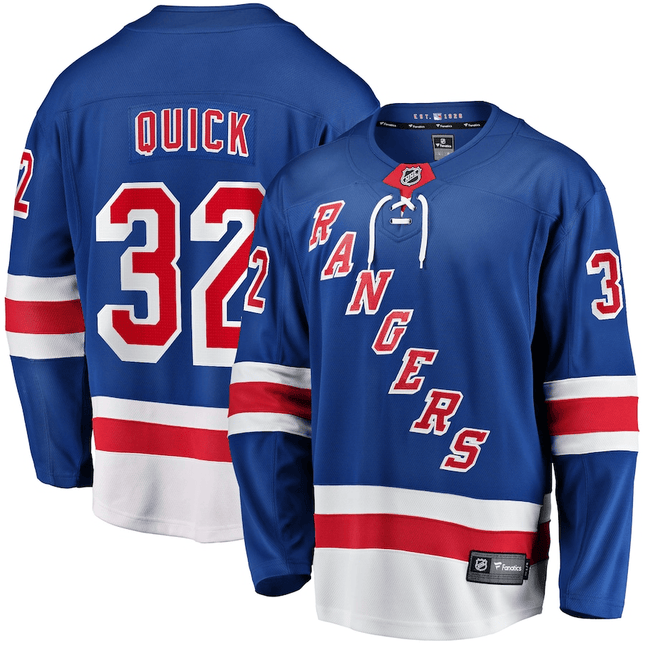 Jonathan Quick New York Rangers 2024-2025 Home Breakaway Blue Jersey