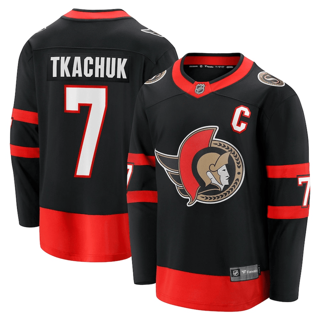 Brady Tkachuk Ottawa Senators 2024-2025 Home Breakaway Black Jersey