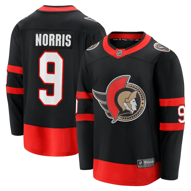 Josh Norris Ottawa Senators 2024-2025 Home Breakaway Black Jersey