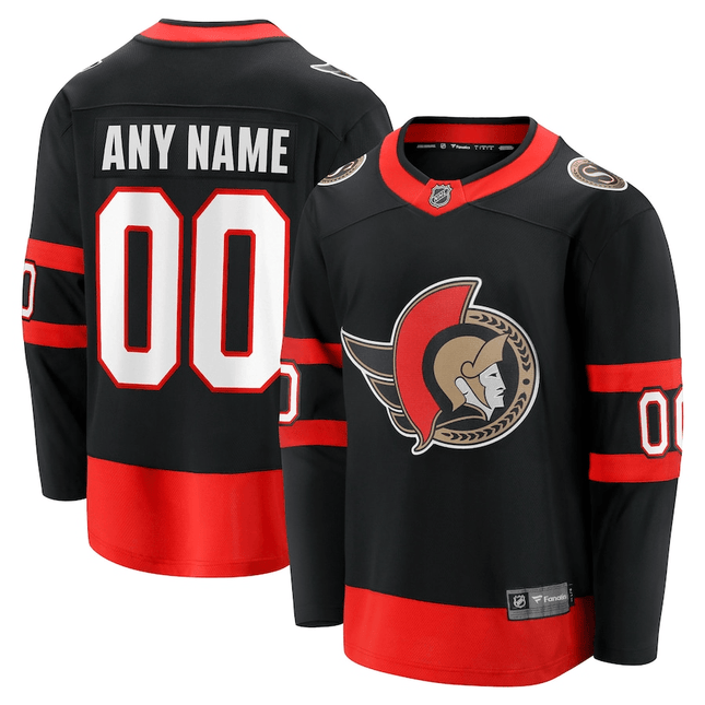 Custom Ottawa Senators 2024-2025 Home Breakaway Black Jersey