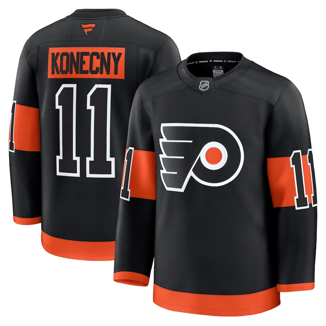Travis Konecny Philadelphia Flyers 2024-2025 Alternate Breakaway Black Jersey