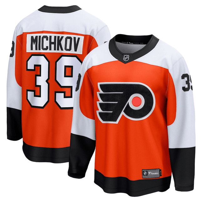 Matvei Michkov Philadelphia Flyers 2024-2025 Home Premier Breakaway Orange Jersey