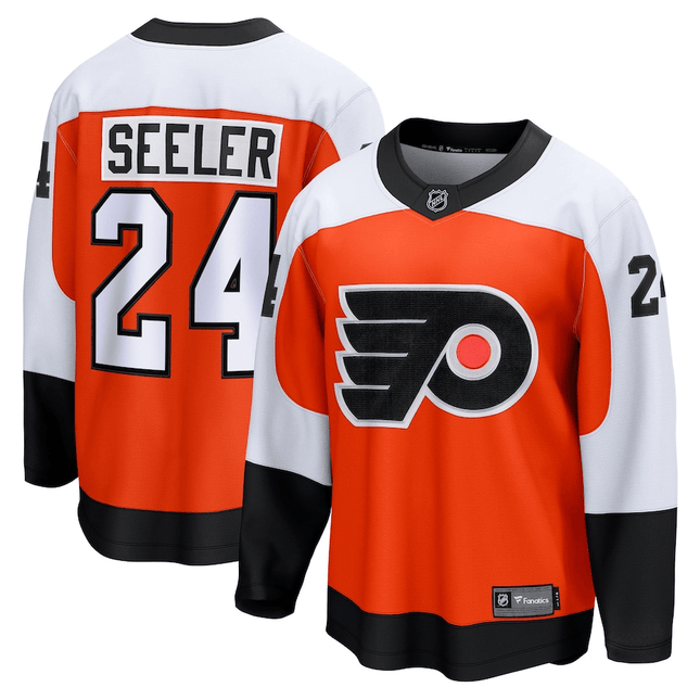 Nick Seeler Philadelphia Flyers 2024-2025 Home Premier Breakaway Orange Jersey