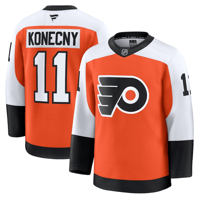 Travis Konecny Philadelphia Flyers 2024-2025 Home Premier Breakaway Orange Jersey