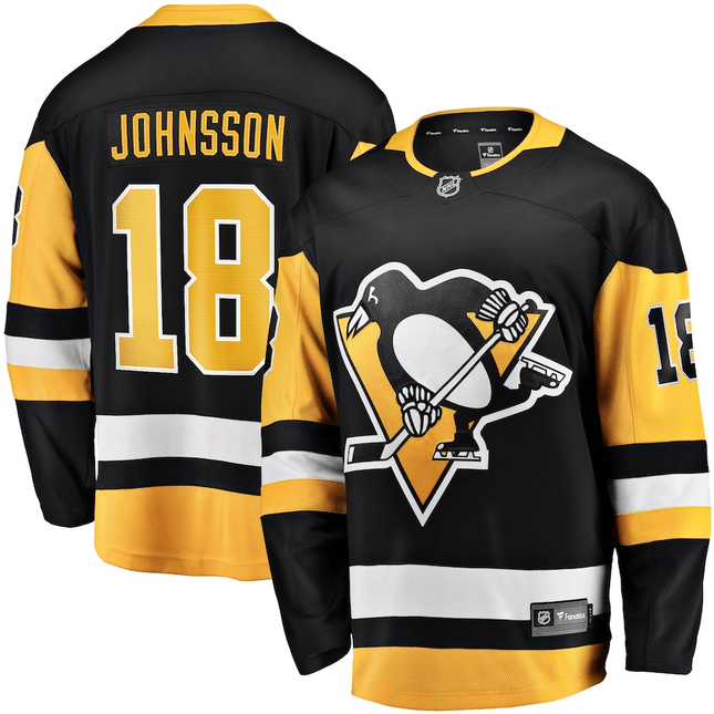Andreas Johnsson Pittsburgh Penguins 2024-2025 Home Breakaway Black Jersey
