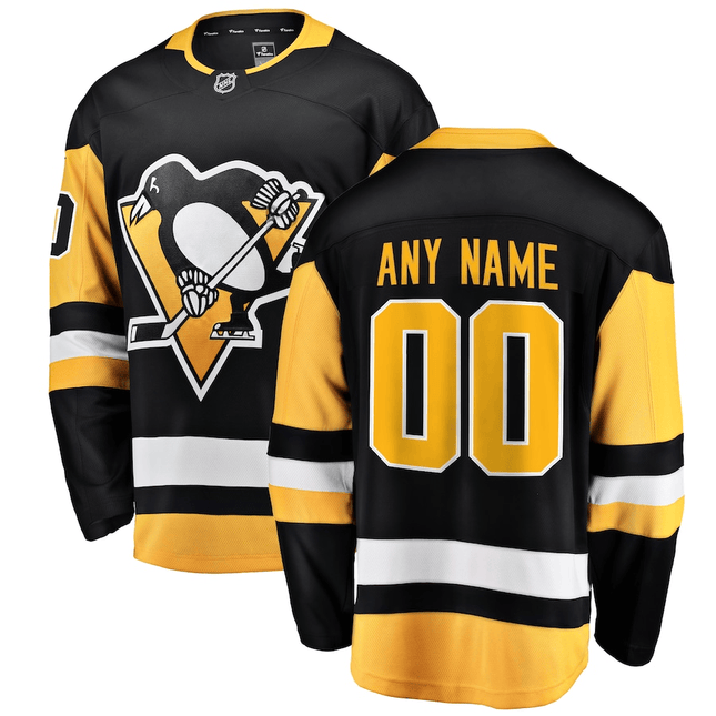 Custom Pittsburgh Penguins 2024-2025 Home Breakaway Black Jersey